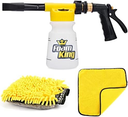 Clean Car USA Foam King™ Car Wash Foam Gun & Microfiber Mitt, Foam Sprayer by FoamKing