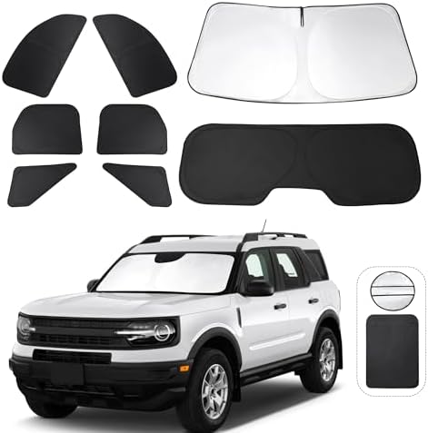 TINGLU Window Shades for Ford Bronco Sport 2021-2025 2026 Accessorie Car Side Full Windows Rear Triangular Windshield Sun Shade Sun UV Rays & Privacy Protection for Camping,Napping,and Relaxing 8PCS by TINGLU