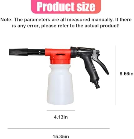 YoRise Car Wash Foam Gun, Adjustable Foam Cannon for Hose, Car Wash Sprayer with 6 Levels of Foams Concentration, Car Washing Soap Sprayer Connect to Any Garden Hose (Red) - Image 2
