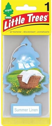 Little Trees Cardboard Hanging Car, Home & Office Air Freshener, Summer Linen (Pack of 12) - Image 2
