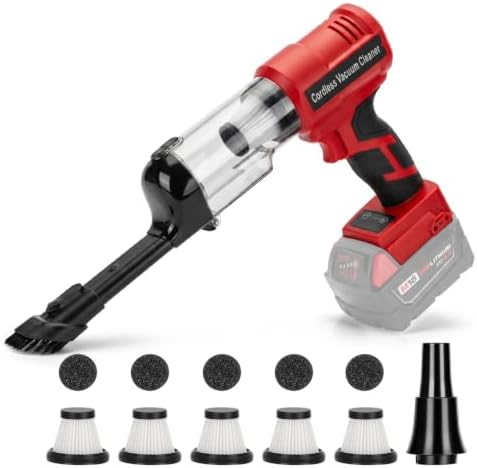 DTEZTECH Cordless Vacuum Cleaner for Milwaukee M18 18V Battery, Electric Handheld Vacuum Cleaner with 105AW Powerful Suction, Portable Vacuum Cleaner for Floor,Carpet, Car, Home (Battery Not Included) by DTEZTECH