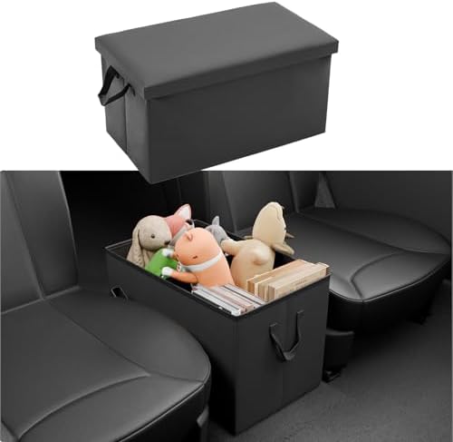 Seat Aisle Storage Box Compatible with 2020-2026 Ford Explorer Rear Car Seat Organizer Foldable Backseat 2nd Row Kids Toys Travel Storage Bin for 2025 Explorer 6 Seats Accessories by Maxzina