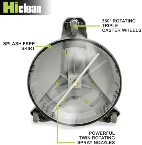 HiClean 15" Gas Pressure Washer Surface Cleaner with Wheels, Grey - Image 4
