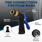 anngrowy Car Wash Foam Gun Soap Car Wash Foam Cannon for Garden Hose Foam Sprayer Car Wash Soap Foam Gun Hose Foam Cannon Blaster Hose Foam Cannon Gun Quick Connector to Any Garden Hose (Blue) - Image 3