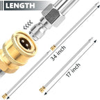 Pressure Washer Extension Wand, 2 Pack 17 Inch Stainless Steel Heavy Duty Wands with 1/4 Inch Quick Connect, Fits Most Pressure and Power Washers - Image 2