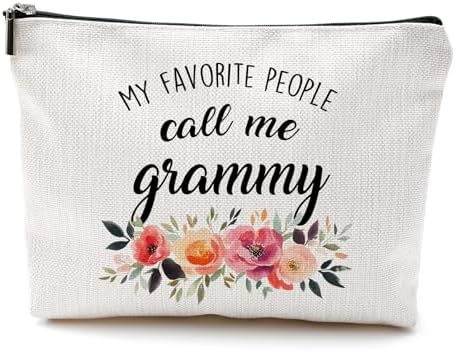 DILSJ Grammy Gifts Makeup Bag, Grammy Gifts For Christmas From Grandkids Cosmetic Bags For Women, Best Grandma Gift From Granddaughters Grandsons Zipper Makeup Pouch Travel Organizer Toiletry Bag by DILSJ