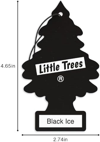 LITTLE TREES Car Air Freshener | Hanging Tree Provides Long Lasting Scent for Auto and Home | Black Ice, 24 Air Fresheners - Image 6