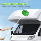 62'' Car Wash Brush with Long Handle, Scratch-Free Soft Bristles Sturdy Car Wash Mop, Complete Cleaning Brush Kit Wash Mitt Towel Windshield Squeegee Wheel Tire Brush for Car Truck RV Green - Image 4
