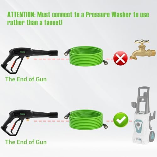 PWACCS Pressure Washer Gun and Hose Kit, 25 FT Power Washer Hose Wand - Image 4