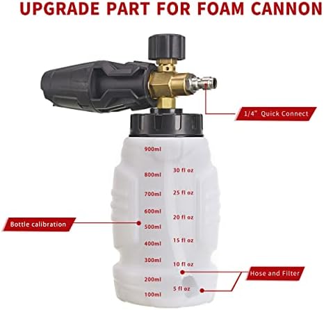 Tool Daily Foam Cannon for Pressure Washer, 5 Power Washer Tips,1 Liter - Image 4