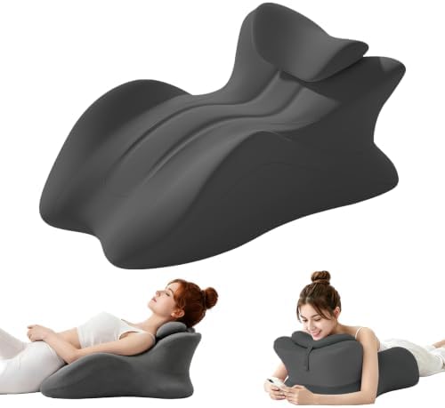Memory Foam Wedge Pillow, 27° Sweet Spot Pillow for Intimacy- Grey by Stately+Elegance+Designs
