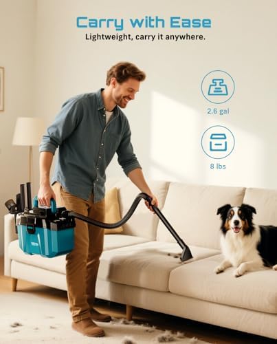 Seesii Cordless Wet Dry Shop Vac, 2 x 4.0Ah Rechargeable Batteries - Image 6