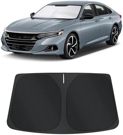 TINGLU Sun Shade for Honda Accord Sedan 2018-2022 Accessories Windshield Sun Shade Window Shade UV Rays Protection Sun Visor Cover with Steering Wheel Sunshade Storage Bag by TINGLU