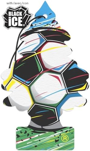 LITTLE TREES Soccer Ball Car Air Freshener (3-Pack), Black Ice Scent, Sports Hanging Tree Fragrance for Car, Truck, SUV, Gym Locker and Home - Image 4