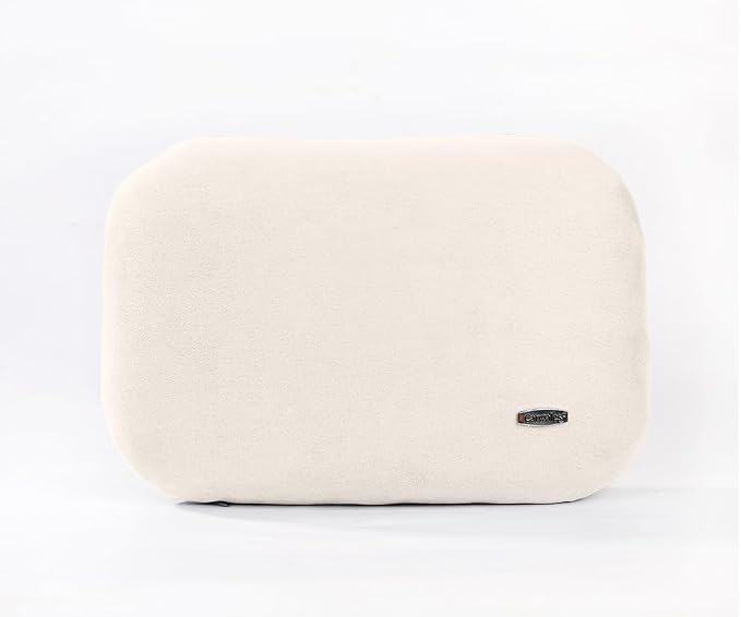 Beige Lumbar Support Pillow for Car Recliner Soft Lower Back Waist Cushion | Driving Seat Latex Relax Home Sofa Office Accessories Chair Cushion Back Pain Relief Small Automotive Thin Memory Foam Suede - Image 6