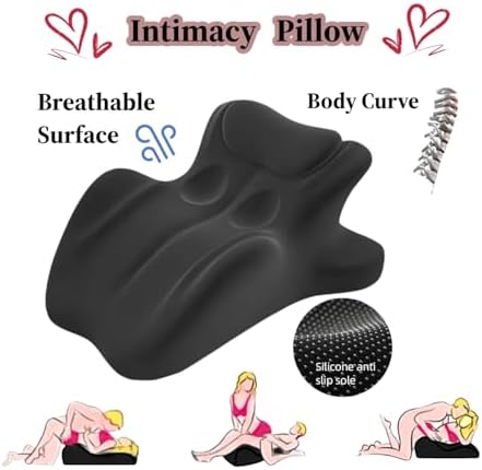 Couples Pillow, Intimacy Wedge Pillow, 27° Angle Support Ergonomic Memory Foam Posture Corrector Hip Back Support, Prone Pillow for Neck and Waist, Sleeping, Reading, Massage Relax - Image 2