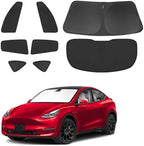 TINGLU Window Shades for Tesla Model Y Juniper 2025 2026 Accessories Car Side Full Windows Rear Triangular Windshield Sun Shade Sun UV Rays & Privacy Protection for Camping,Napping,Relaxing 8PCS by TINGLU