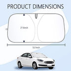 300T Thickened Automotive Glass Sunshade and Comes with Storage Bag,Keep Car Interior Cool,Windshield Sun Shade Fit for Small Cars (M: 55.12 * 27.6 inch) - Image 2