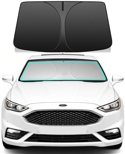 Windshield Sun Shade for 2013-2021 Ford Fusion Double Layer Foldable Car Front Window Sunshade Accessories 240 T Sun Visor Protector Reflective Cover Block UV Rays & Sun Heat by Unknown
