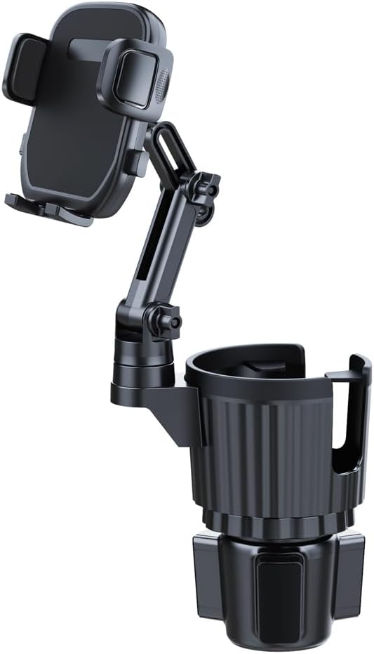Cup Holder Phone Mount for Car, 2 in 1 Cell P Car Mount 360 Rotation Cup Holder Expander for Stanley 10-40oz Drink Bottles, Mugs and Phone Compatible with iPhone Samsung by Unknown