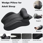Multi-functional Ergonomic Memory Foam Wedge Pillow, 27° Angle Perfect Position Instant Intimacy Couples Pillow, Wedge Memory Foam Butt Cushion, Provides Waist and Neck Support for Neck Pain Relief. - Image 5