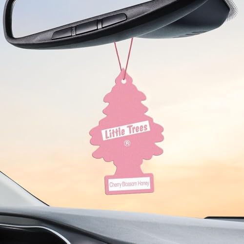 LITTLE TREES Car Air Freshener | Hanging Paper Tree for Home or Car | Cherry Blossom Honey | 6 Pack - Image 4