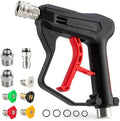 Short Pressure Washer Gun with 1/4" QC,with 5 Spray Nozzle Tips by Unknown