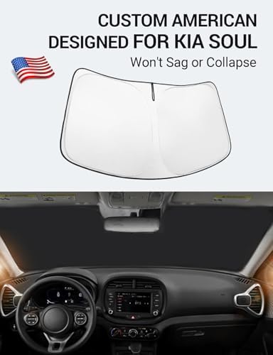 Proadsy Custom Fit 2020-2026 Kia Soul Windshield Sun Shade, Blocks Heat - Image 2