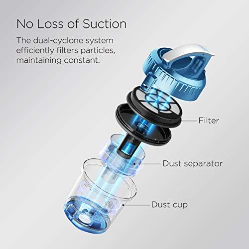 Eureka Canister Vacuum Cleaner, Household Vacuum for Home, Bagless Blue - Image 3