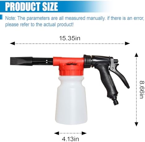 ZIMISI Car Wash Foam Gun, Foam Cannon for Hose, Professional Car Foam Sprayer with 6 Levels Foam Concentration, Spray Gun Cleaner, Connects to Any Garden Hose (Red) - Image 2