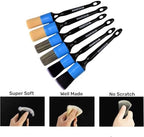 MVEQRRN 6pcs Car Detailing Brush Set,Boars Hair Detail Brushes(Blue) - Image 3