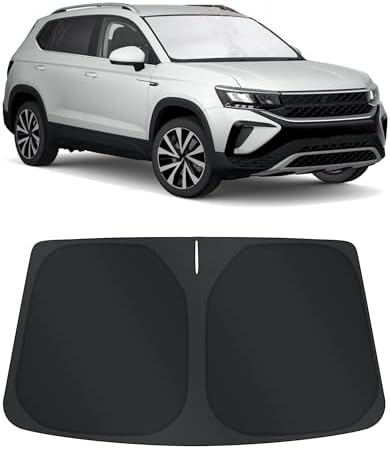 TINGLU Sun Shade for Volkswagen VW Taos 2022 2023 2024 2025 2026 Accessories Windshield Sun Shade Window Shade UV Rays Protection Sun Visor Cover with Steering Wheel Sunshade Storage Bag by TINGLU