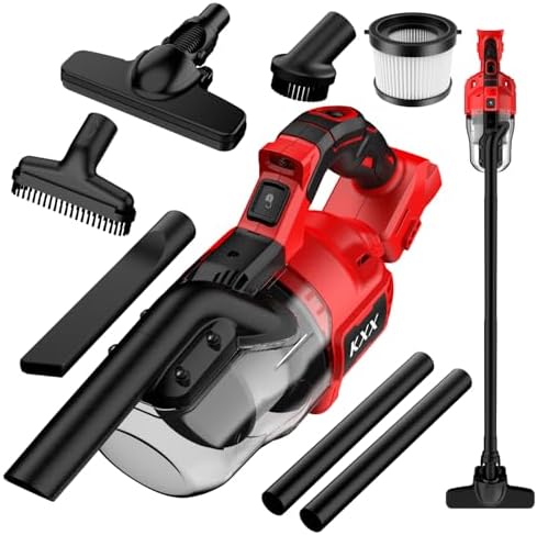KXX Cordless Vacuum for Milwaukee M18 Battery, 5 in 1 Handheld Electric Vacuum Cleaner with 500W Powerful Motor, 46 CFM Portable Hand Vacuum with Filtration HEPA for Floor, Carpet, Car (Tool Only) by KXX