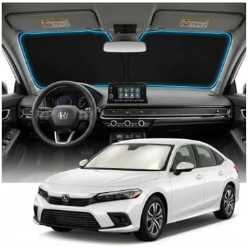 for Honda Civic Sun Shade Windshield Cover - Custom Fit Civic Accessories 2022-2025 2026 Sunshade Foldable UV Protection & Heat Shield Sun Visor Accessories by Unknown