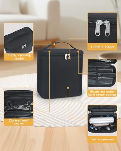 Meiiy Pet Grooming Bag, Dog Cat Grooming Supplies Organizer Bag Pet Hair Removal Trimming Cleaning Tool Kit Storage Bag (Black) - Image 4