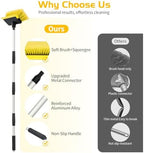 Ordenado 56" Car Wash Brush with Long Handle, Soft Bristle& Rubber Squeegee - Image 3