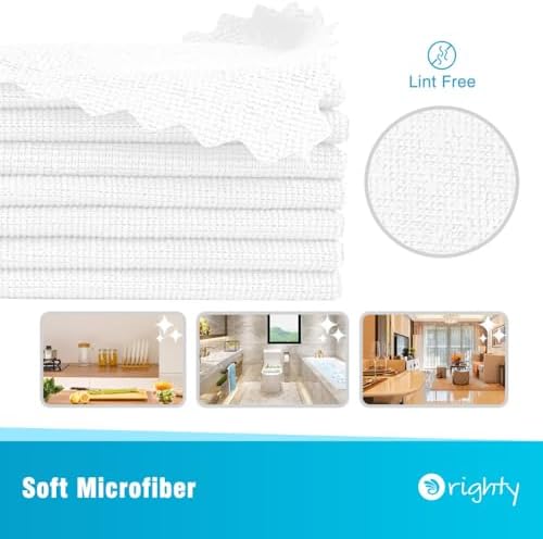 Orighty Microfiber Cleaning Cloth Bulk, 50 Pack Shop Towels 12x12 in, White - Image 2