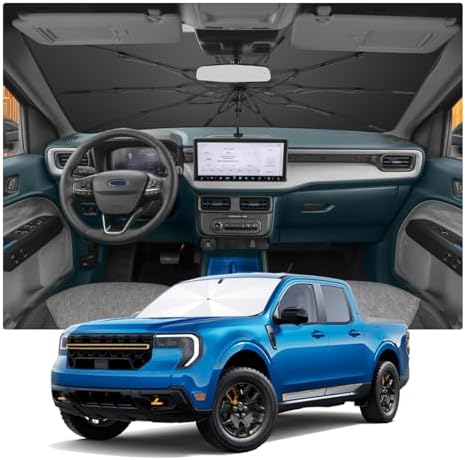 Windshield Sunshade Umbrella for 2021-2026 Ford Bronco Sport, Custom Fit Windshield Sun Protector Cover, 6-Layer Heat-Resistant Fabric, Ultra-Strong Fiberglass Frame (for 2021-2026 Bronco Sport) by BSTW