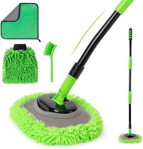 IVYROLL Car Wash Brush Kit, Long Handle, Microfiber Wash Mop, 15° Angled by IVYROLL