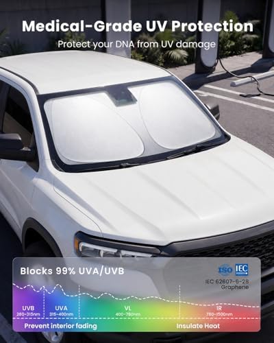 REEVAA Car Windshield Sun Shade for Dodge Ram 1500 2026 - Image 3