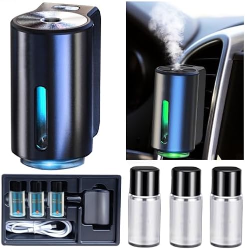 Smart Car Air Freshener, Car Air Freshener Diffuser, Rechargeable Cars Aroma Diffuser, 3 Levels of Adjustable Intelligent Cars Diffuser with 3 Bottles of Cologne by TAGYSH