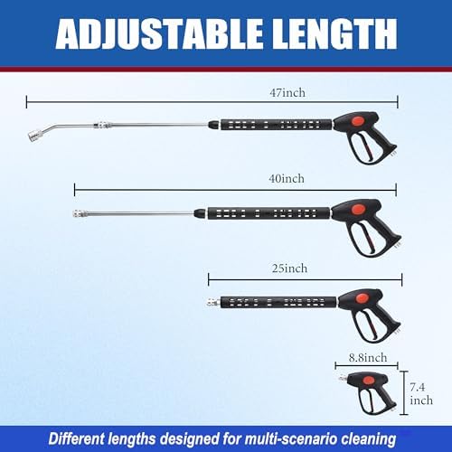 M MINGLE High Pressure Washer Gun with Extension Wand & 30° Curved Rod - Image 2
