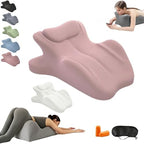 Memory Foam Couples Pillow, Reading Pillow for Bed, NeckPillow, 27° Lift Ergonomic Cushion for Intimacy Waterproof Posture Support Cushion for Sleeping Reading Relax(Pink,25"x22"x18") by Unknown