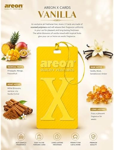 AREON X Version Vanilla Hanging Best Car Air Freshener - Long Lasting Scent for Car or Home - Long Lasting, Fresh, Luxurious Scent - Image 5