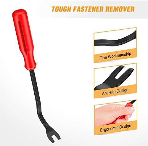 GOOACC 8PCS Auto Trim Scratch Removal Tool Car Audio Dash Panel Window Molding Fastener Remover Tool Kit-Red - Image 4