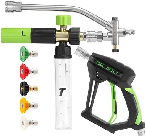 Tool Daily Pressure Washer Short Gun with Mini Foam Cannon Dual Connector by ToolDaily