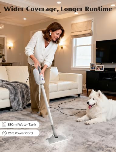 10-in-1 Steam Mop with Detachable Handheld Steamer, Multi & Up Steamer - Image 5