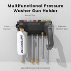 UNITEDPOWER Pressure Washer Gun Holder，Wall Mount Foam Cannon Holder，Tool Storage Rack for Pressure Washer Wand/Nozzle Tips, Car Wash Accessories Organizer, Black - Image 3