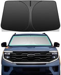 Windshield Sun Shade for 2018-2026 Ford Expedition Foldable Car Front Window Sunshade Accessories 4-Layer 240 T Sun Visor Protector Reflective Cover Block UV Rays & Sun Heat by Unknown