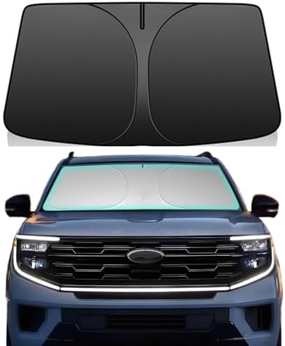 Windshield Sun Shade for 2018-2026 Ford Expedition Foldable Car Front Window Sunshade Accessories 4-Layer 240 T Sun Visor Protector Reflective Cover Block UV Rays & Sun Heat by Unknown